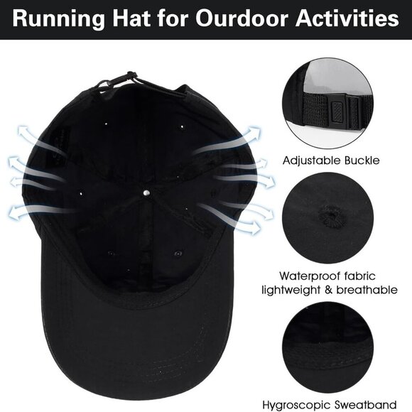 Unisex Waterproof Running Hat Lightweight Sun Protection Baseball Cap for Outdoo - Picture 5 of 7